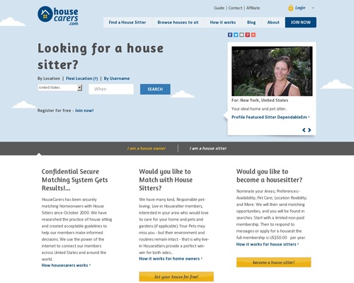Housecarers.com Worldwide Condominium Sitters and Pet Sitters Itemizing