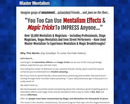 Grasp Mentalism & Magic Programs! Gargantuan Avg $$ Per Sale + Ordinary $$!