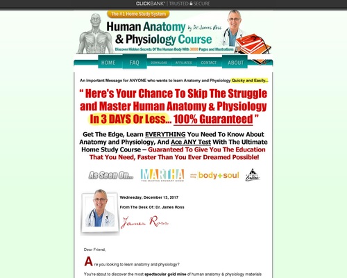 UPDATED! Human Anatomy & Physiology Direction – $55.81 Per Sale!